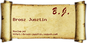 Brosz Jusztin névjegykártya